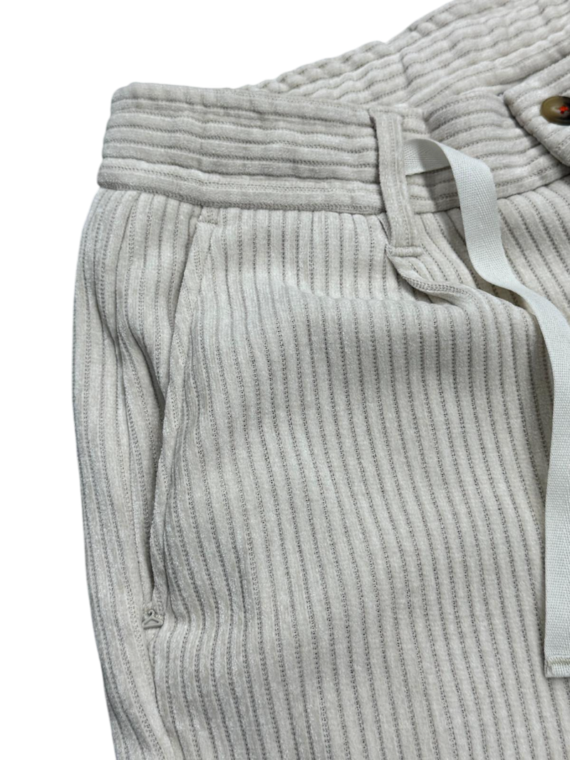 Pantalone Uomo BERNA In Velluto Polsini PANNA