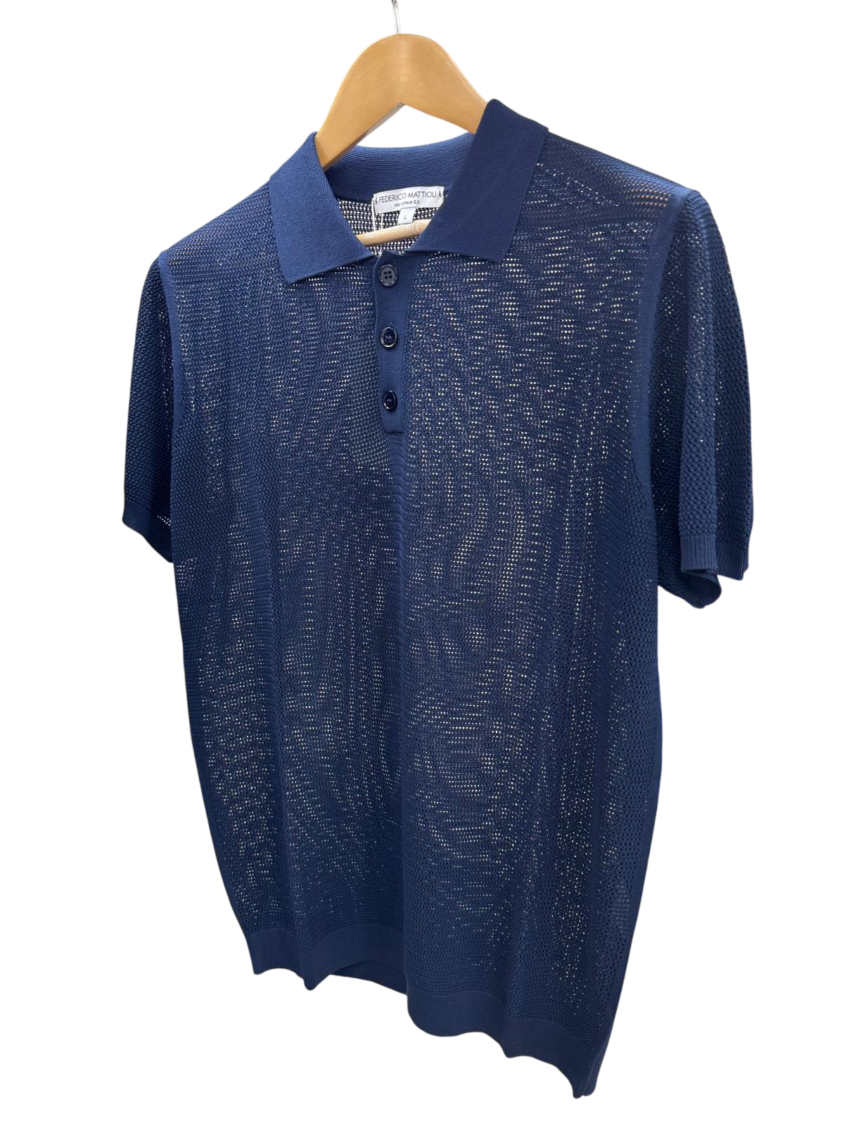 Polo Uomo F.Mattioli Traforata Blu