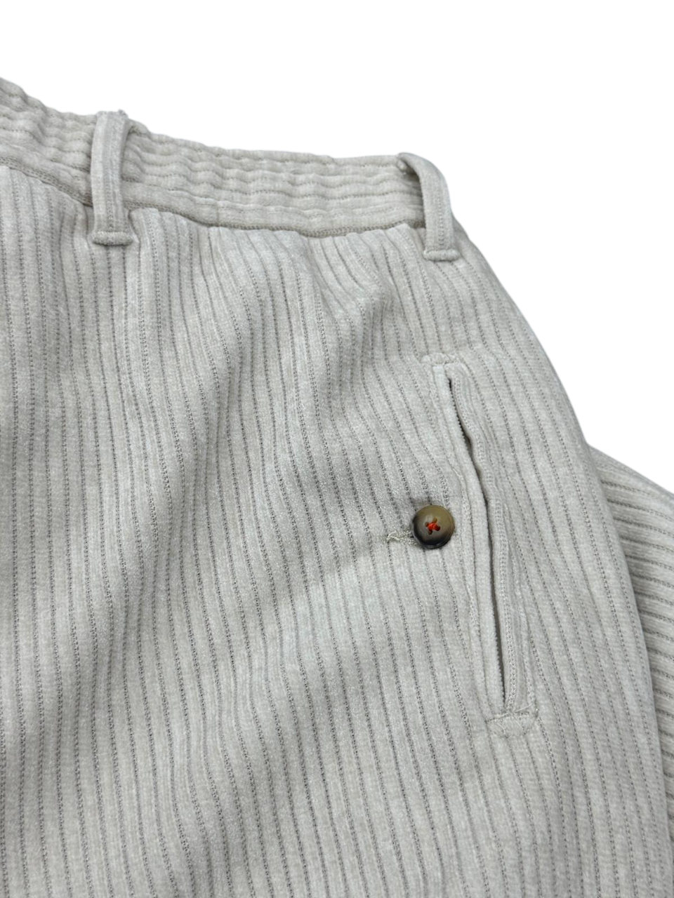 Pantalone Uomo BERNA In Velluto Polsini PANNA