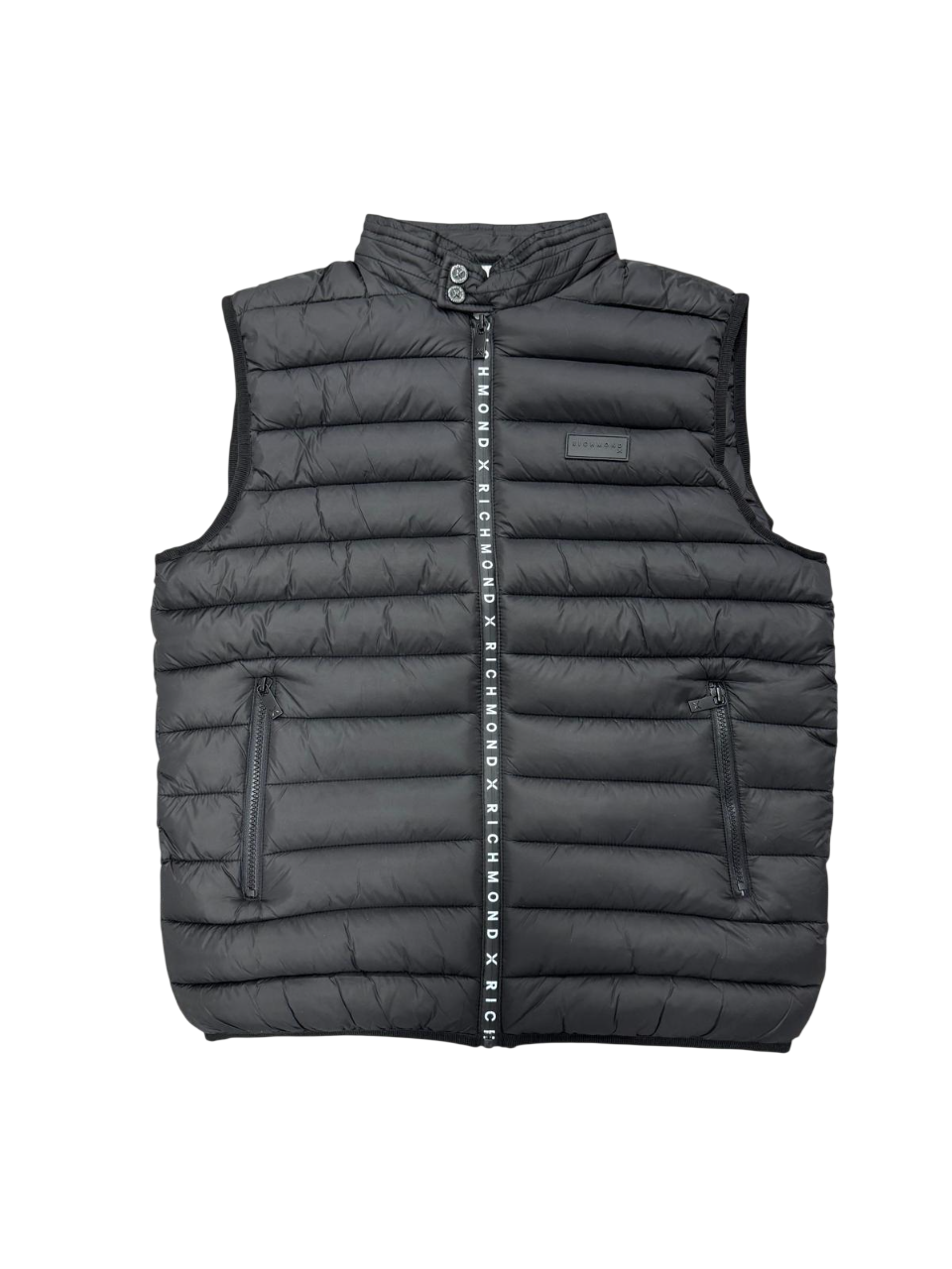 Smanicato Uomo Richmond X Gilet Zip Logo Black
