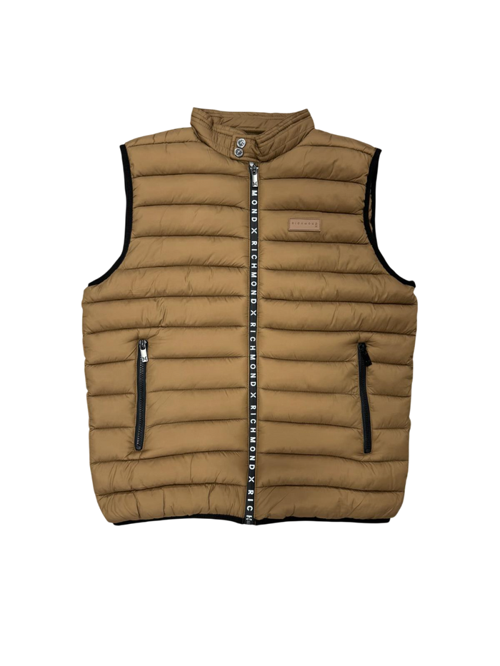 Smanicato Uomo Richmond X Gilet Zip Logo Coffee