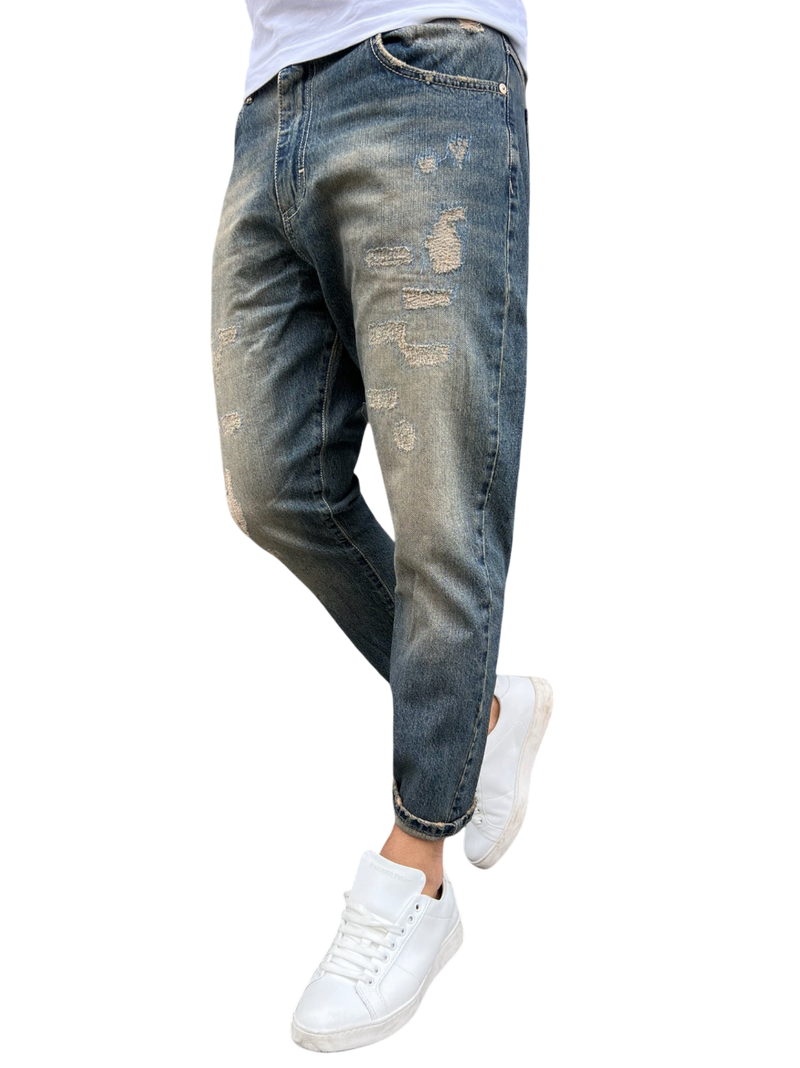 Jeans Uomo BERNA Cropped fit Rotture