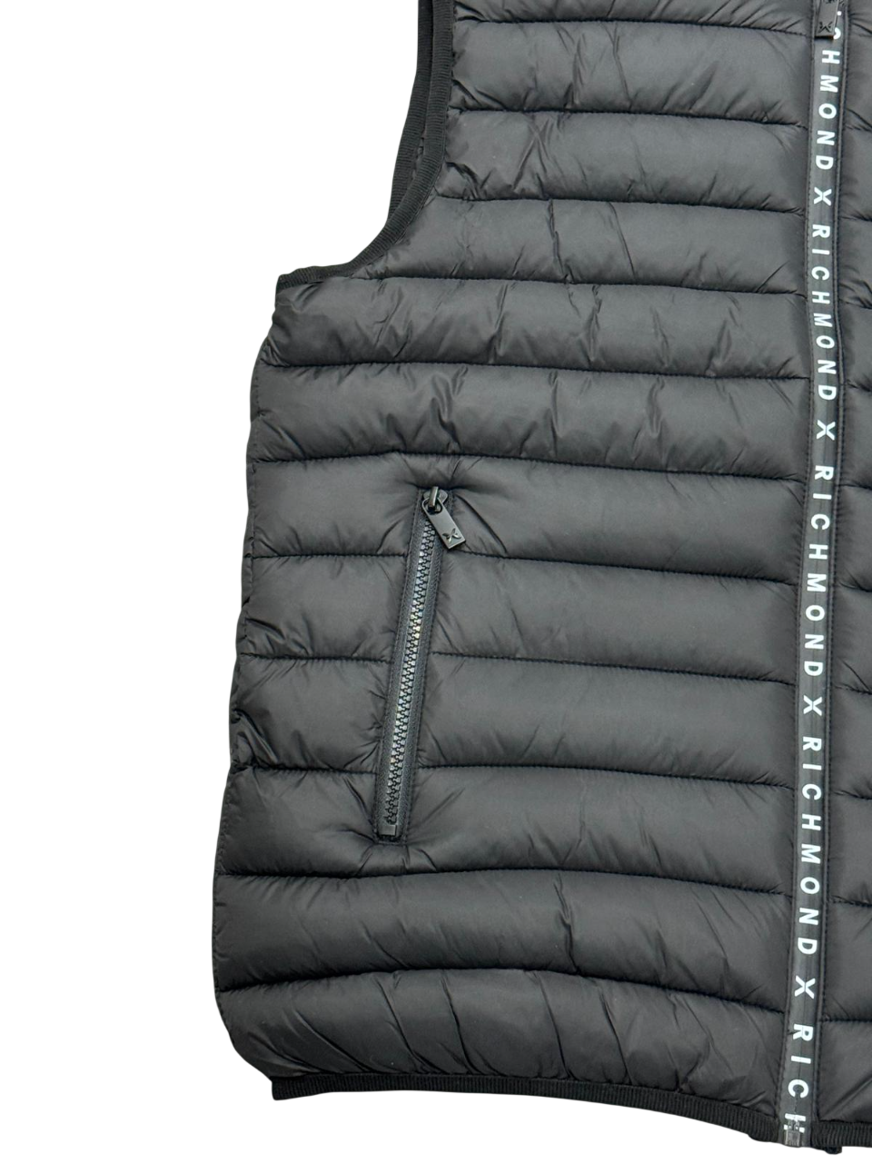 Smanicato Uomo Richmond X Gilet Zip Logo Black