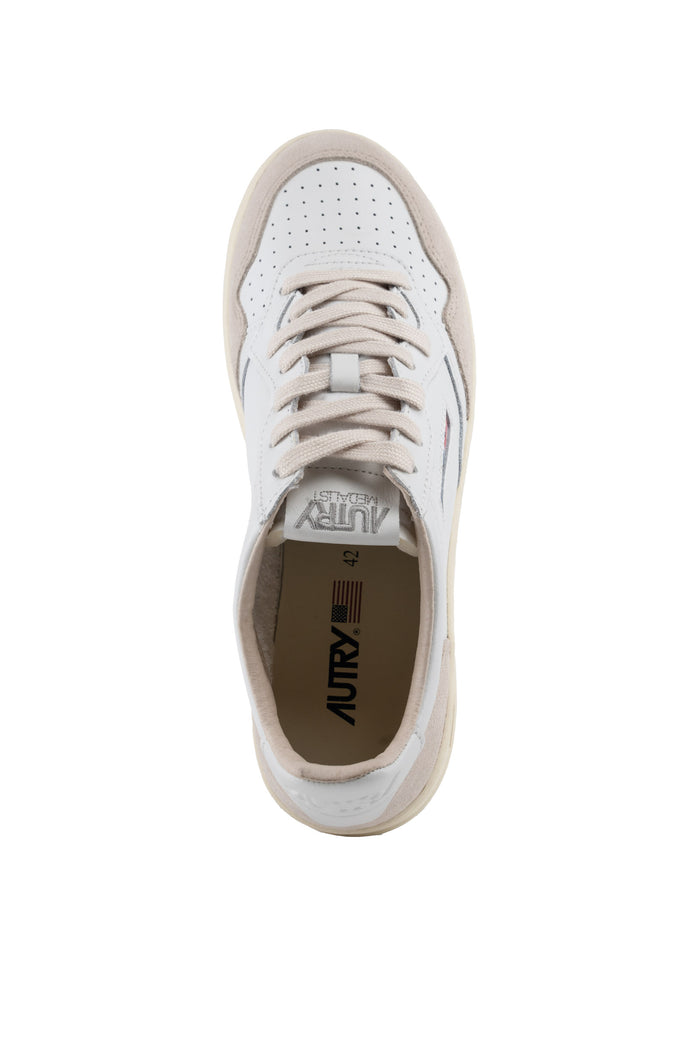 Scarpe Uomo AUTRY Medalist Low in pelle e suede Bianco