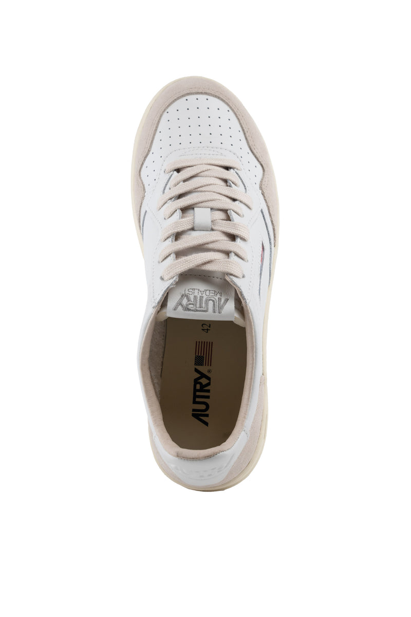 Scarpe Uomo AUTRY Medalist Low in pelle e suede Bianco