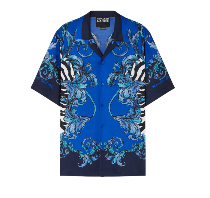 Camicia Uomo VERSACE JEANS COUTURE Fantasia Zebra Barocco Outline