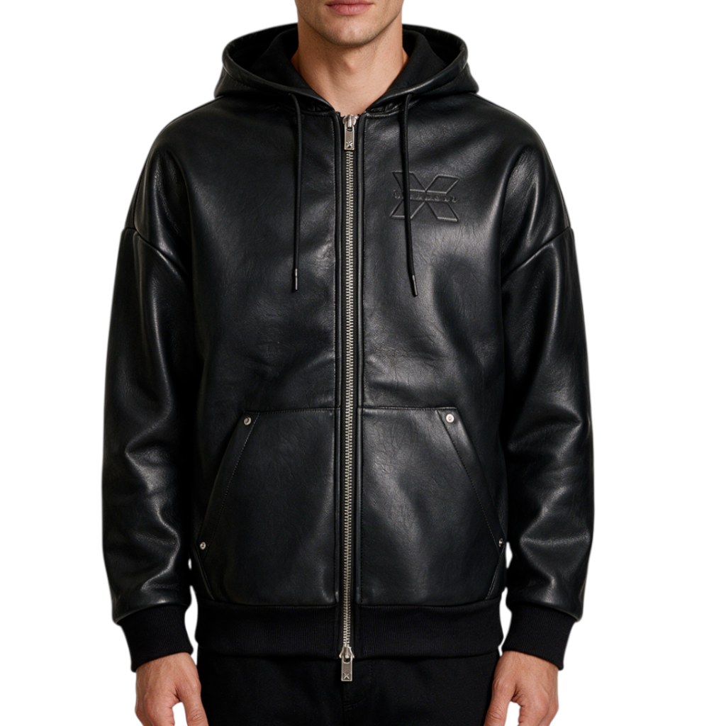 Giubbotto Uomo RICHMOND in Pelle con Cappuccio