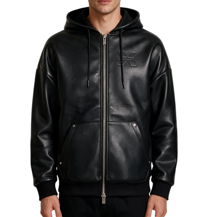 Giubbotto Uomo RICHMOND in Pelle con Cappuccio