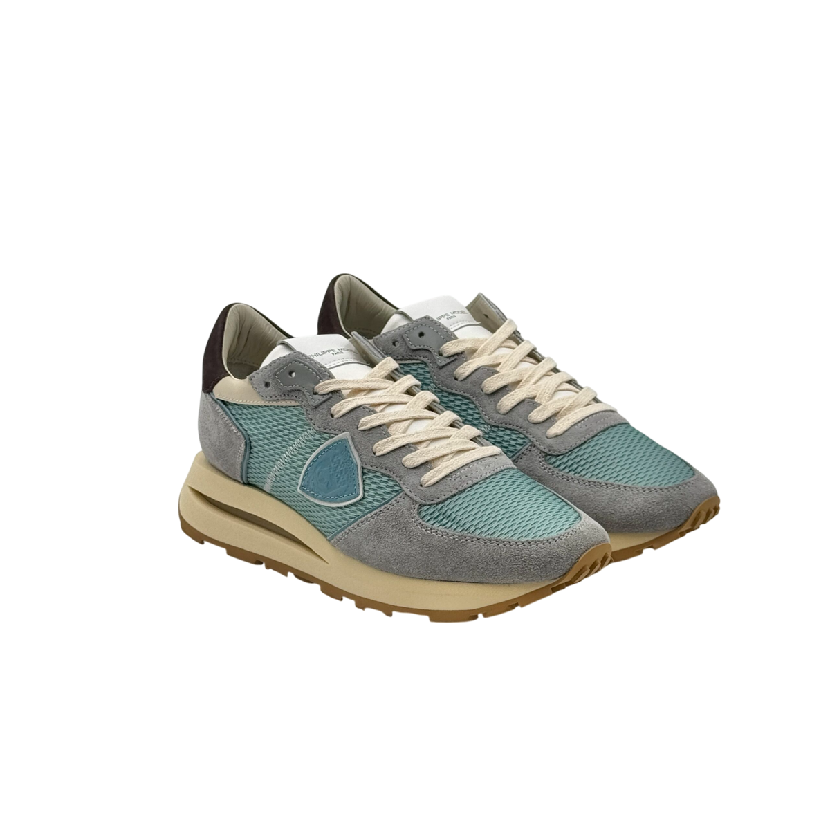 Scarpe Uomo Philippe Model Tropez Haute Tela Camoscio