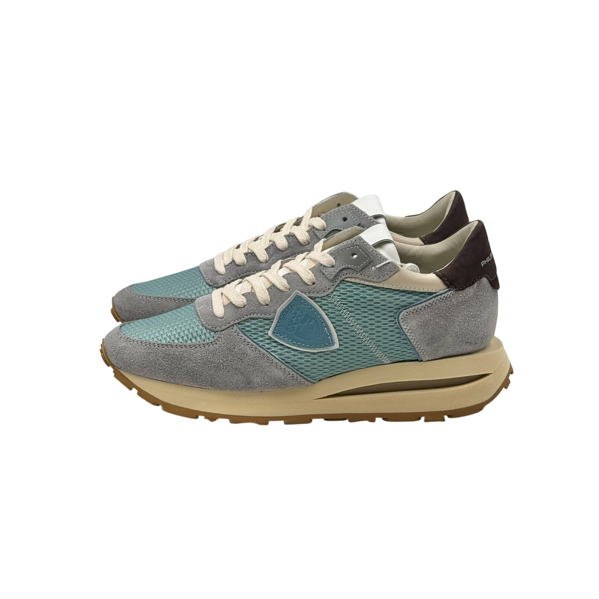 Scarpe Uomo Philippe Model Tropez Haute Tela Camoscio