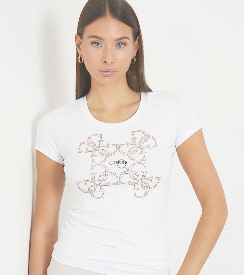 T-shirt Donna GUESS stretch logo frontale