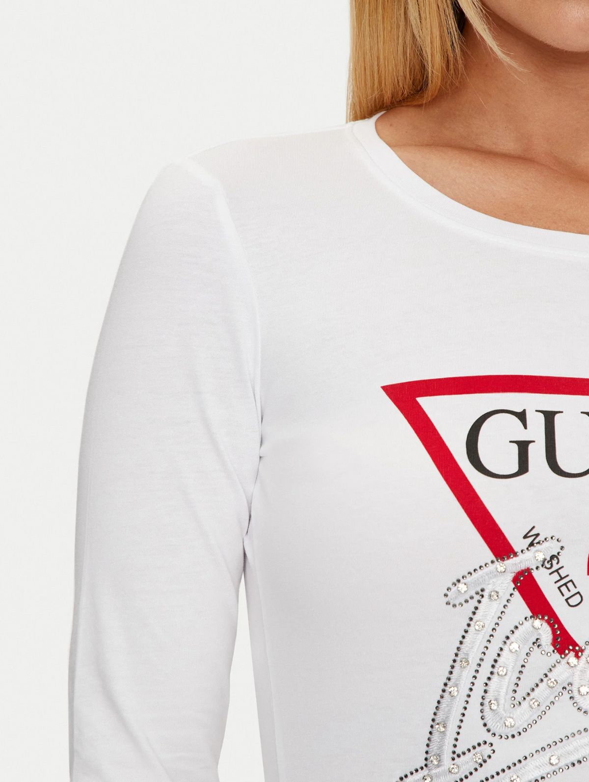 T-shirt Donna GUESS Maglia Lunga Cotone