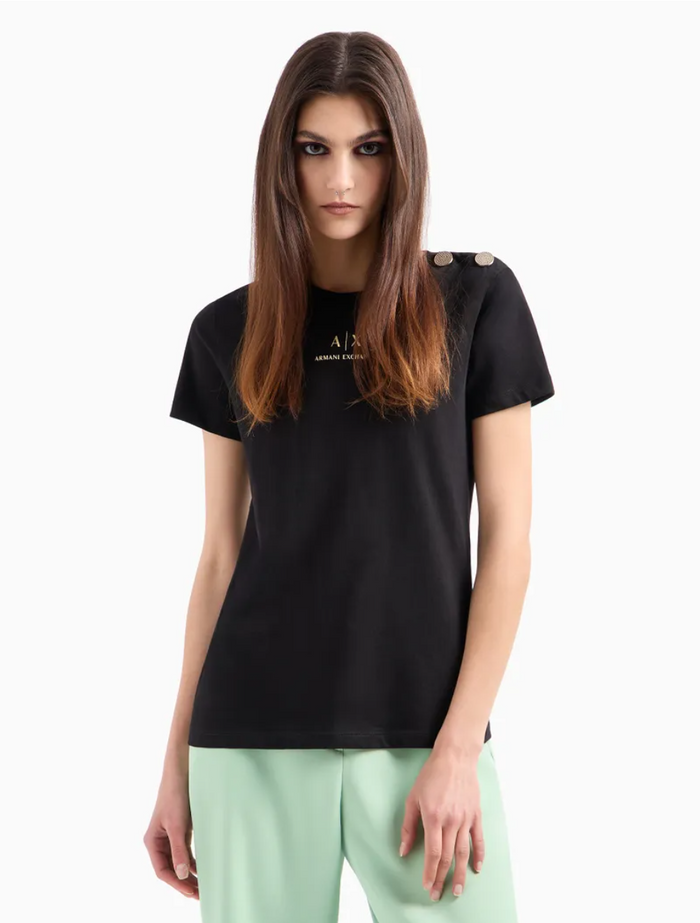 T-shirt Donna ARMANI EXCHANGE dettaglio sulla spalla