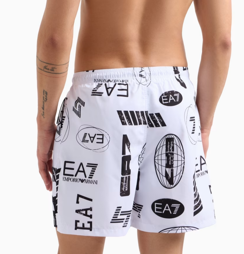 Costume Uomo EA7 Emporio Armani boxer Logo Series con stampa logo all-over