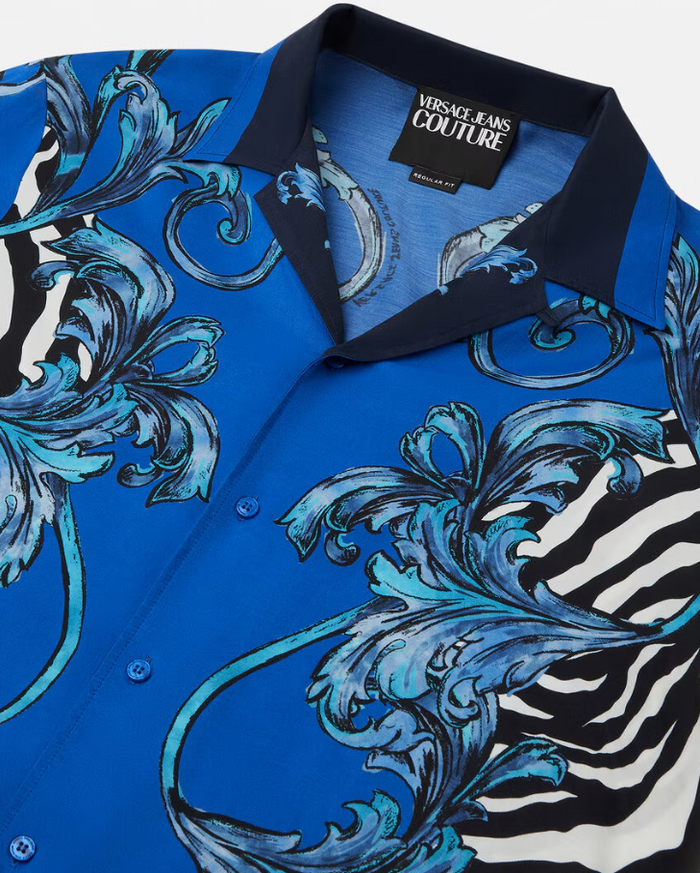 Camicia Uomo VERSACE JEANS COUTURE Fantasia Zebra Barocco Outline