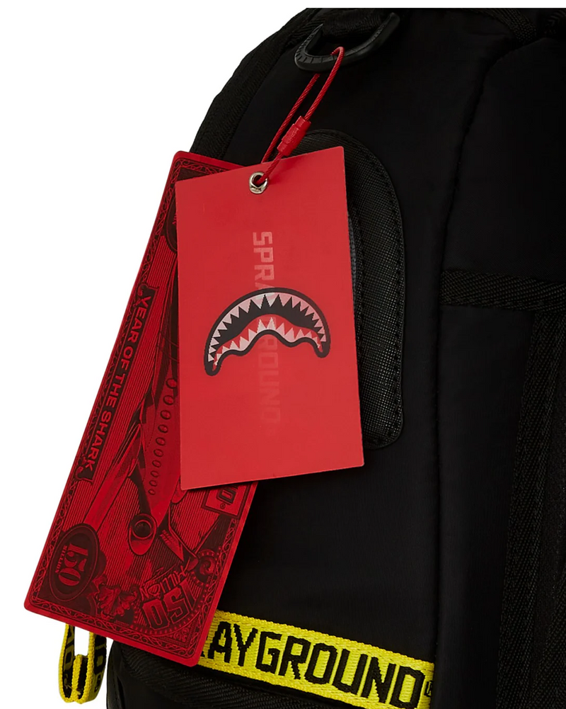 Zaino SPRAYGROUND SHARK CENTRAL YELLOW TAPE DLX SATIN BACKPACK Unisex