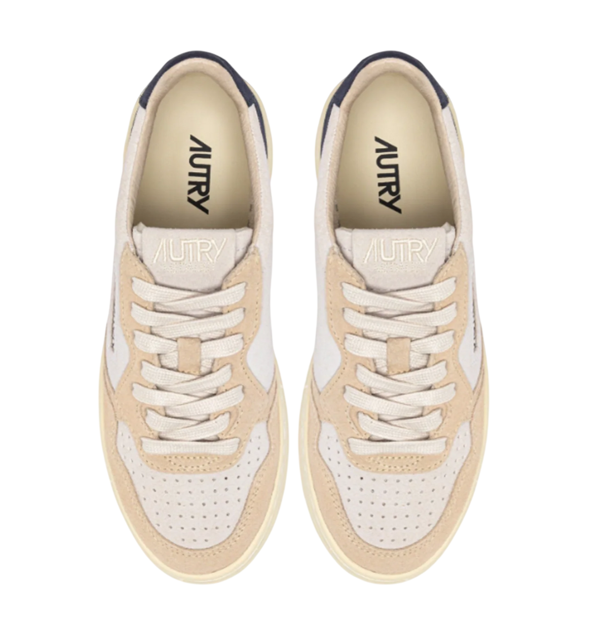 Scarpe Uomo Autry Medalist Low Tricolor Suede Space/White/Sand