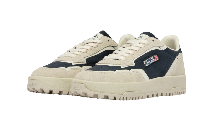 Scarpe Uomo Autry Wildpace Low In Cordura e Suede Bianco e Space Blu