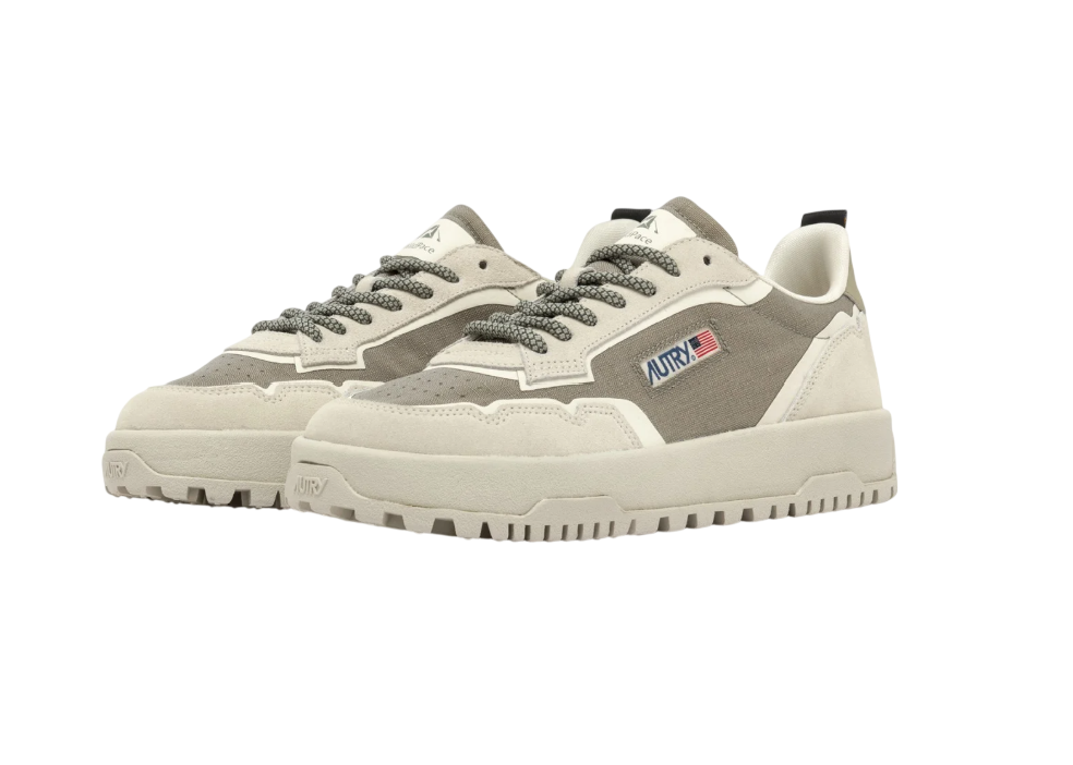 Scarpe Uomo Autry Wildpace Low In Cordura e Suede Elmond e Bianco