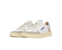 Scarpe Uomo Autry Medalist Low Pelle Bianca e Forget Me Not