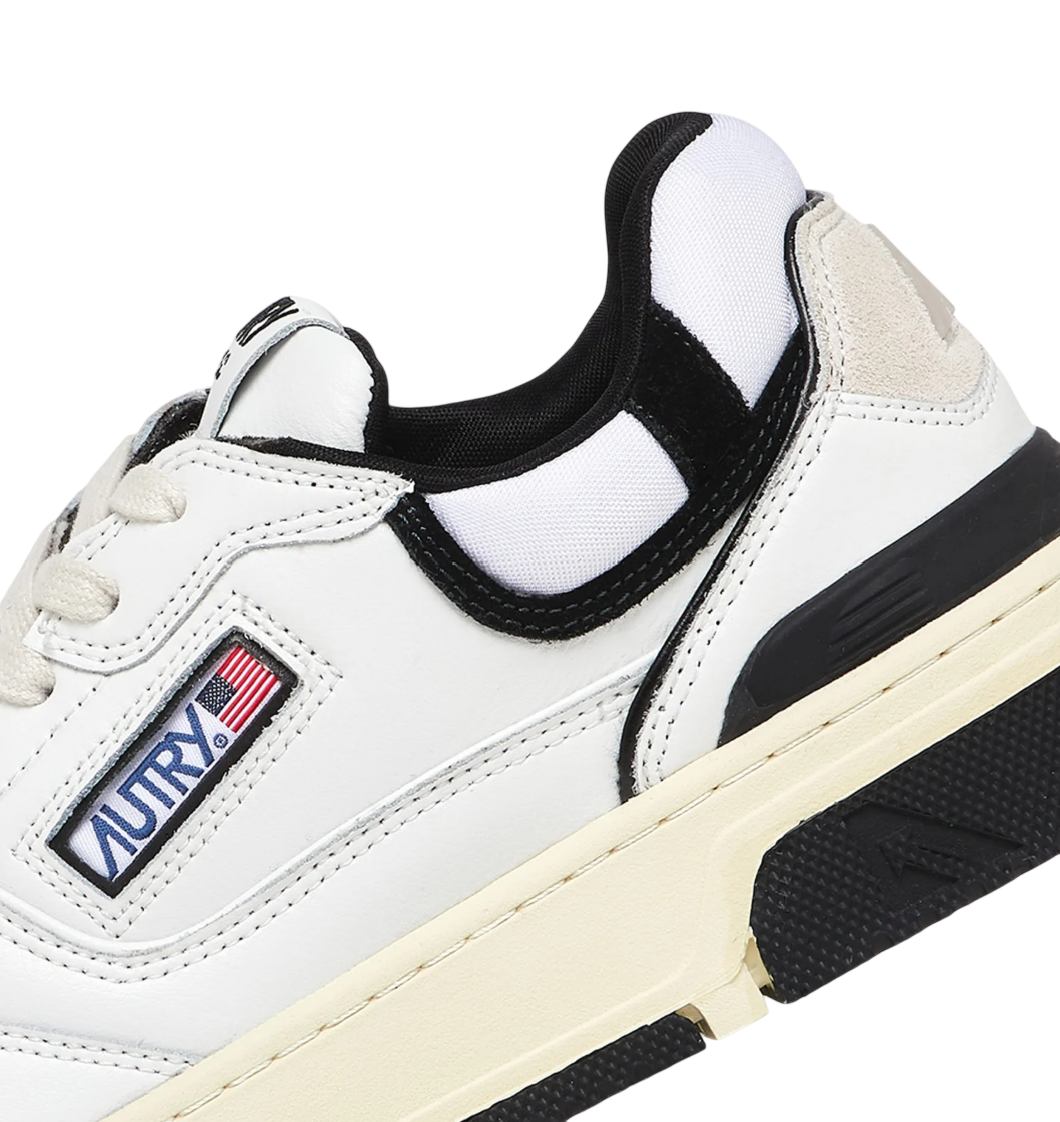 Scarpe Uomo Autry CLC Low in Pelle Bianca e Suede Nera