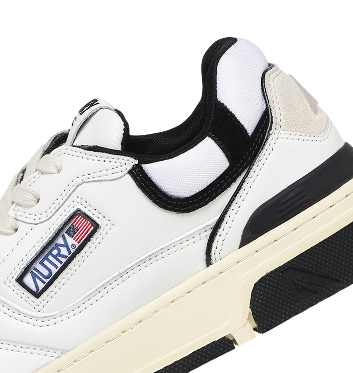 Scarpe Uomo Autry CLC Low in Pelle Bianca e Suede Nera