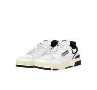 Scarpe Uomo Autry CLC Low in Pelle Bianca e Suede Nera