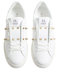 Scarpe Uomo VALENTINO GARAVANI Bianco Rockstud Untitled Pelle di Vitello