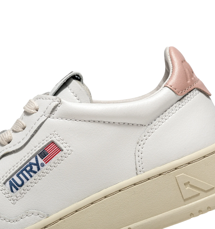 Scarpe Donna Autry MEDALIST LOW IN PELLE BIANCA E ROSA