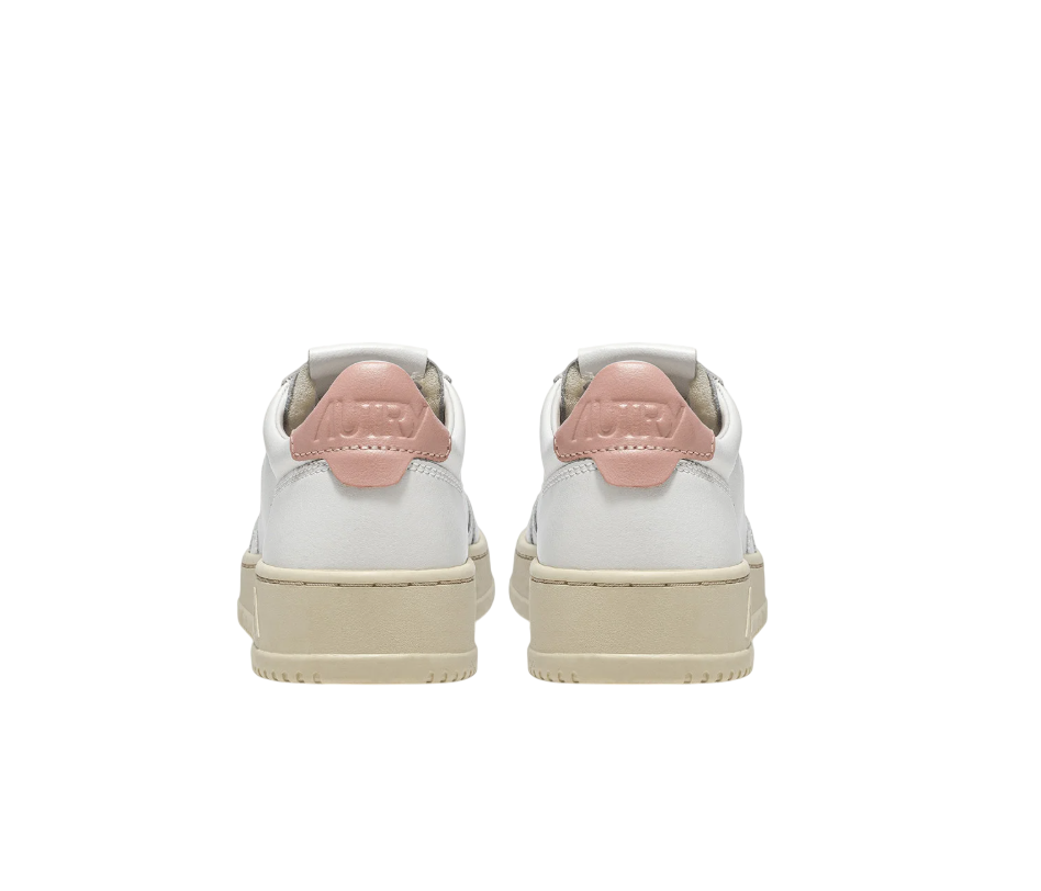Scarpe Donna Autry MEDALIST LOW IN PELLE BIANCA E ROSA