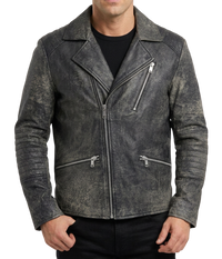 Giubbotto Uomo RICHMOND in Plelle lavorata Biker