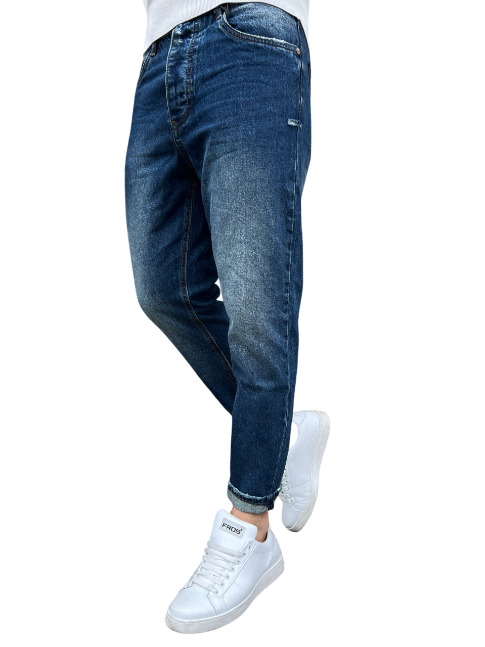 Jeans Uomo BERNA Cropped Rotture