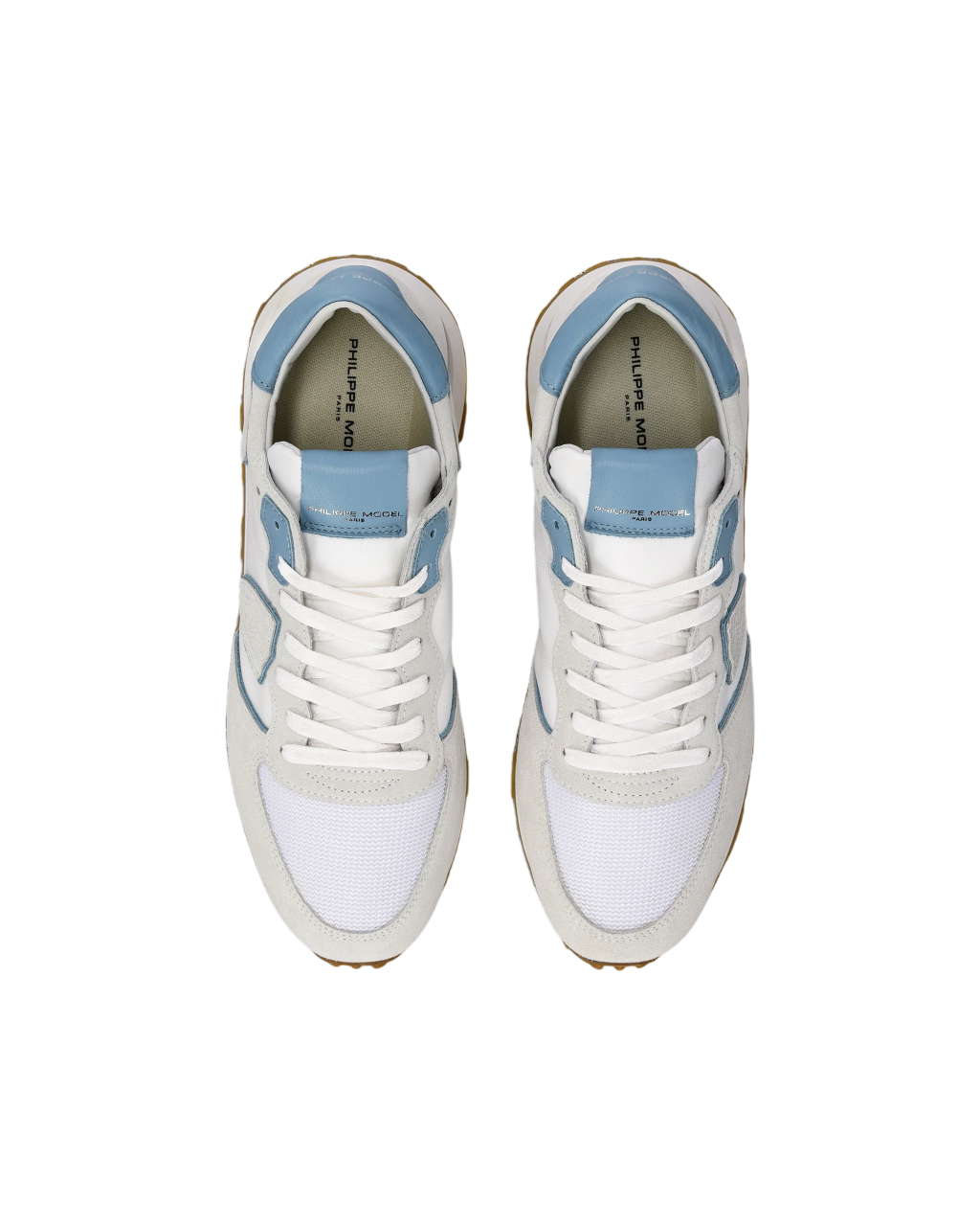 Scarpe Uomo Philippe Model Tropez Haute Avio Grigio Bianco