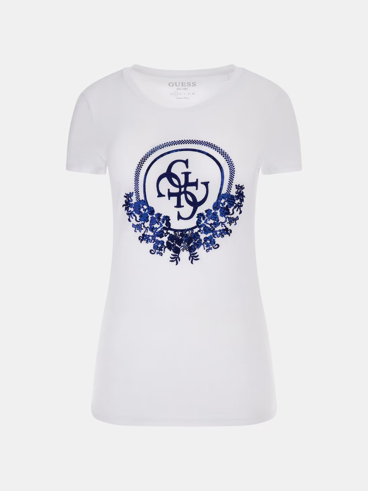 T-shirt Donna GUESS logo paillettes