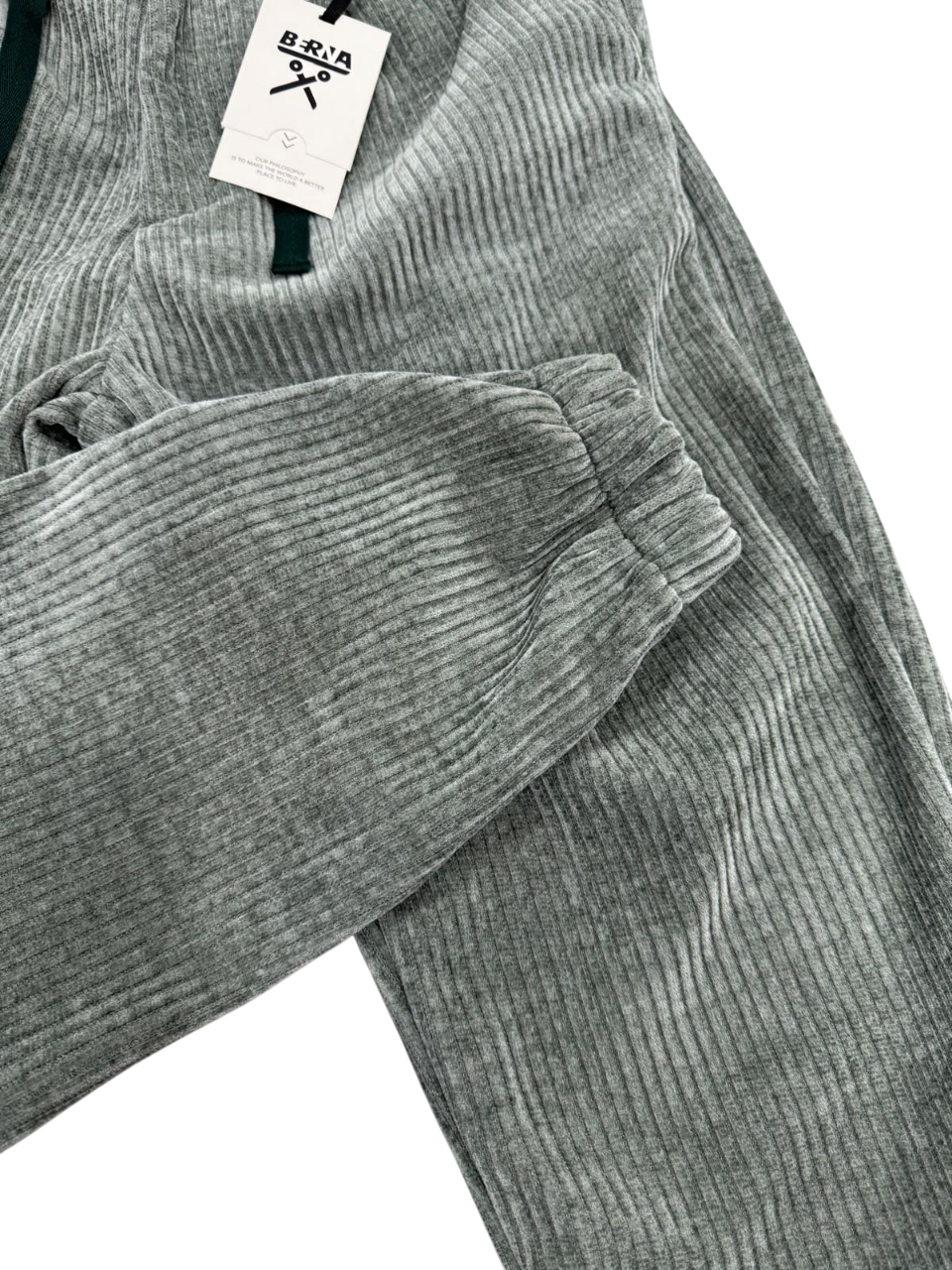 Pantalone Uomo BERNA In Velluto Polsini SALVIA
