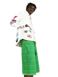 Bermuda Uomo Devorè in Maglia Testurizzata Verde