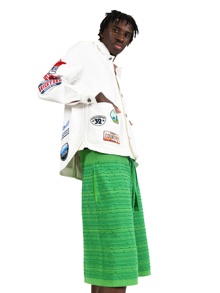 Bermuda Uomo Devorè in Maglia Testurizzata Verde