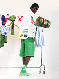 Bermuda Uomo Devorè in Maglia Testurizzata Verde