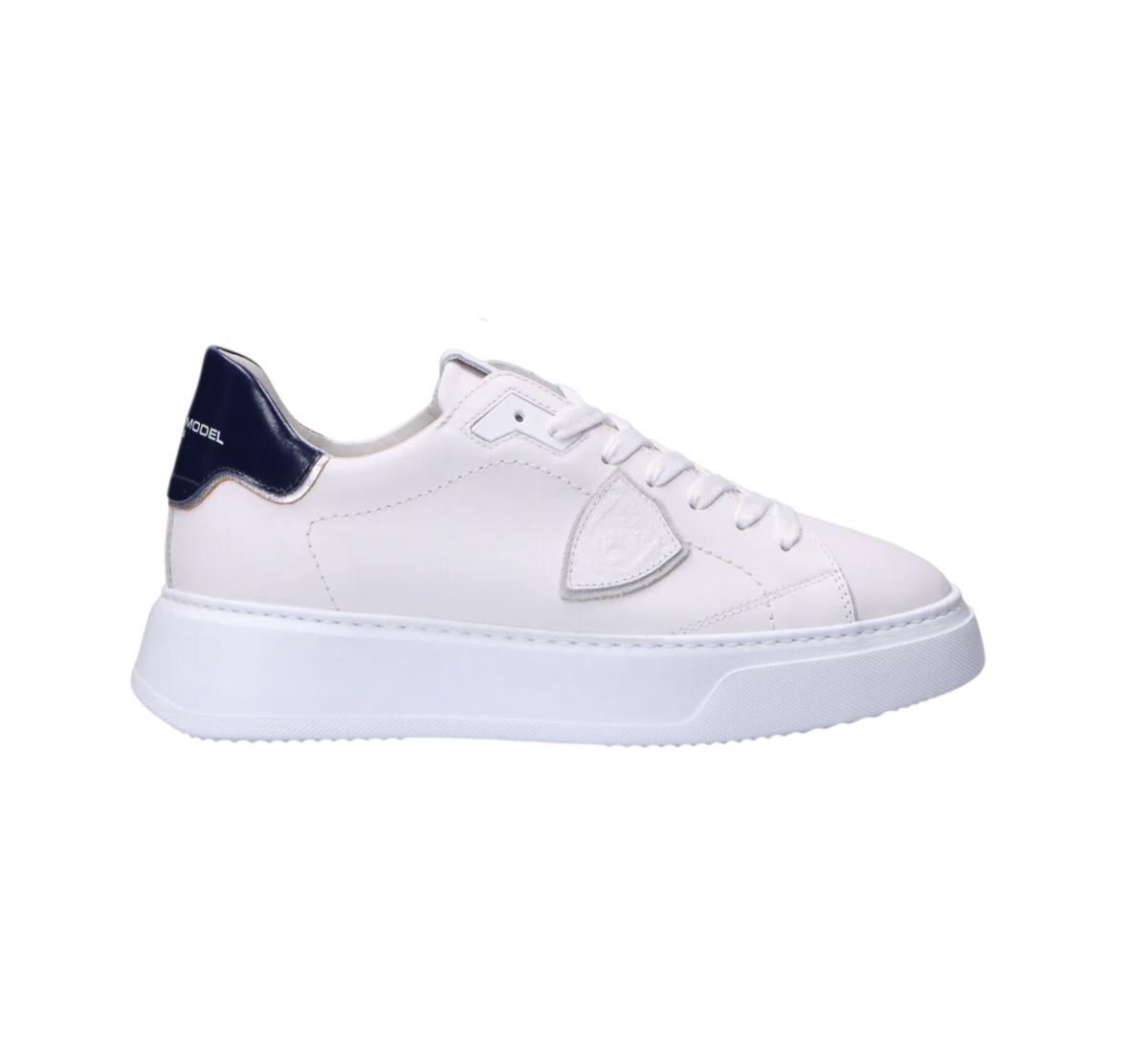 Scarpe Uomo Philippe Model Temple Low Man Bianco Blu Oceano
