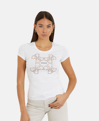 T-shirt Donna GUESS stretch logo frontale