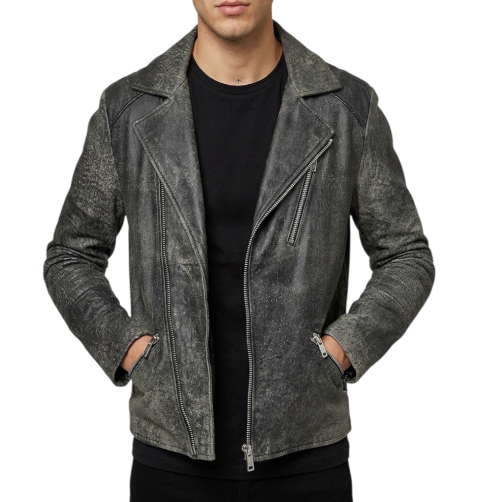 Giubbotto Uomo RICHMOND in Plelle lavorata Biker