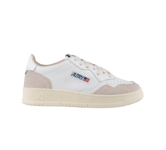 Scarpe Uomo AUTRY Medalist Low in pelle e suede Bianco