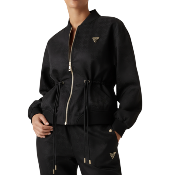 Giacca Donna GUESS Nylon Logo 4G Nera