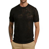 Maglia Uomo BERNA in Maglia Traforata Bianca Nera