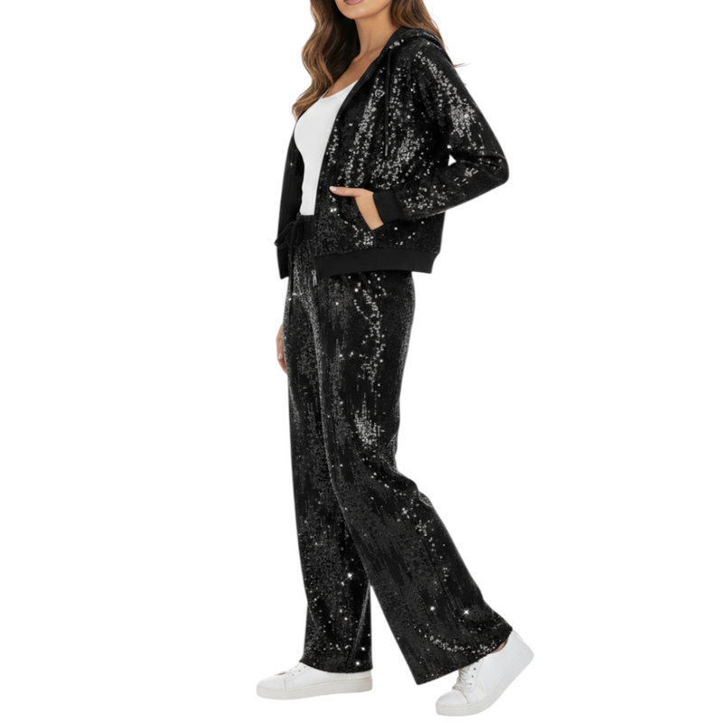 Tuta Donna GUESS Pailletes Nera