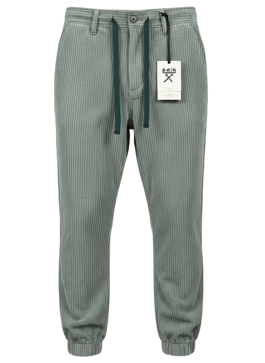Pantalone Uomo BERNA In Velluto Polsini SALVIA