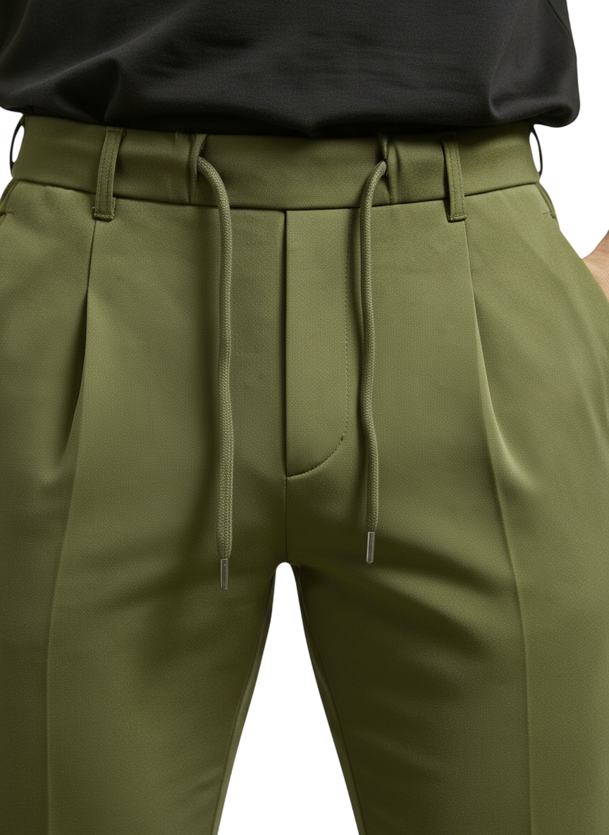 Pantalone Uomo F.Mattioli in Punto Milano Elasticizzato Salvia