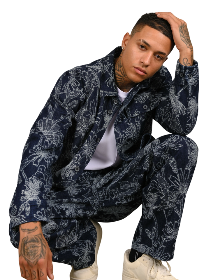 Jeans Uomo BERNA Ricamo Floreale