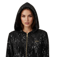 Felpa Donna GUESS in Paillettes Nera