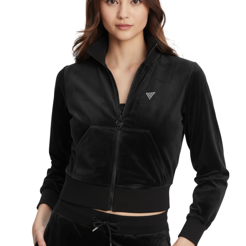 Tuta Donna GUESS in Ciniglia Logo Glitter